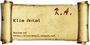 Klim Antal névjegykártya